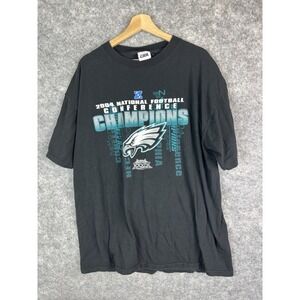 Vintage Philadelphia Eagles Tshirt Mens XL Black NFL Football NFC Championship